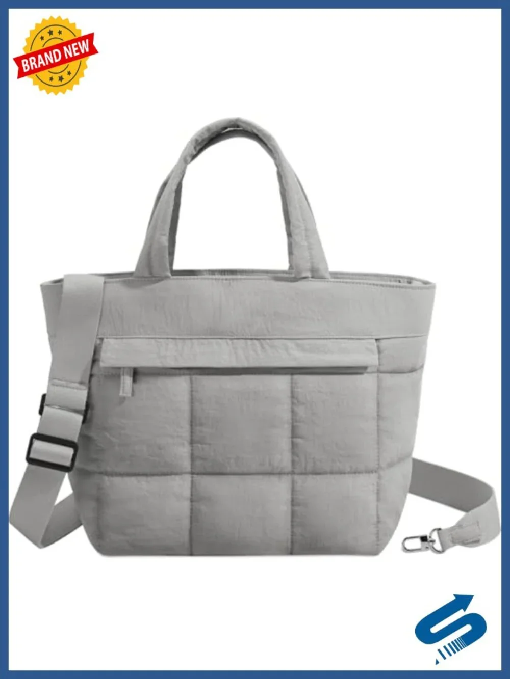 Lightweight Mini Quilted Puffer Crossbody Satchel Tote Bag with Pockets